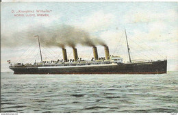 Vintage Postcard 1909  SMS Kronprinz Wilhelm Steamship Ocean Liner Norddeutscher Lloyd Bremen - Passagiersschepen