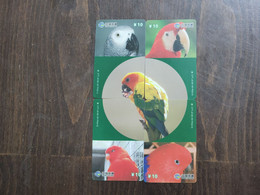 China-(CTT-JZ-06-197-P5)-PARRTOS-(18)-(10units)-(4 Cards)-(puzzel-4/4)-(30.6.2007)-used Card+2 Card Prepiad Free - Papageien
