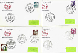 ITALIA ITALY - 1988 CASTELLI 4v. Melfi, S.Severa, Venafro, Serralunga Su 4 Buste PT Fdc Viaggiate (timbro Arrivo) - 8716 - 1981-90: Storia Postale