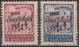 ESPAÑA BARCELONA 1943 Nº SH-53/54 NUEVO CON CHARNELA - Oblitérés