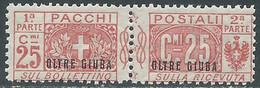 1925 OLTRE GIUBA PACCHI POSTALI 25 CENT MNH ** - RF46-2 - Oltre Giuba