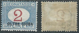 1925 OLTRE GIUBA SEGNATASSE 2 LIRE MH * - E201 - Oltre Giuba