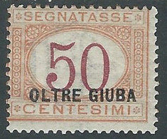 1925 OLTRE GIUBA SEGNATASSE 50 CENT MH * - RF37-2 - Oltre Giuba