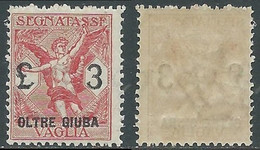 1925 OLTRE GIUBA SEGNATASSE PER VAGLIA 3 LIRE MNH ** - E201 - Oltre Giuba