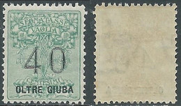 1925 OLTRE GIUBA SEGNATASSE PER VAGLIA 40 CENT MNH ** - E201 - Oltre Giuba