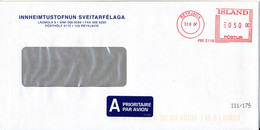 Iceland Cover With Meter Cancel Sent To Denmark Reykjavik 31-8-00 - Lettres & Documents