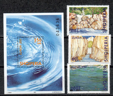 ALBANIE 2538-40 + Bloc 101 MNH - Europe CEPT 2001 - Water - L’eau - Albania