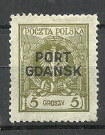 Port Gdansk Danzig 1925 Michel 4 * - Port Gdansk