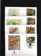 Mexique 1985 Série De 4 Fdc WWF  Papillons Butterfly - Mariposas
