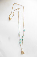 Neuf - Collier Plaqué Or Michael Michaud Coquillage Et Turquoises - Cracked Conch Gold Plated Necklace - Halsketten