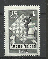 FINNLAND FINLAND Suomi 1952 Michel 412 MNH Chess Schach - Chess