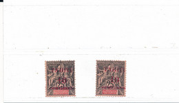 Polynésie Française Tahiti Timbre Type Groupe N° 31 Surcharge Du Cartouche Normale / Plus Petite Neufs ** Mais Adhérence - Unused Stamps