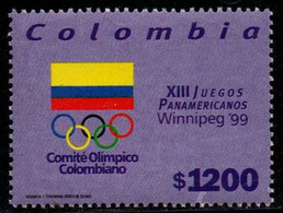 09AA- KOLUMBIEN - 1999 - MI#:2124 -MNH - FLAG- XIII PANAMERICAN GAMES, WINNIPEG'99- SPORTS - Colombia