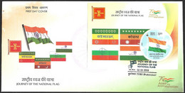 India New *** 2022 75th Year Of Independence Day , Journey Of The Flag Round Circle ,Odd ,Unusual FDC (**) Inde Indien - Briefe U. Dokumente