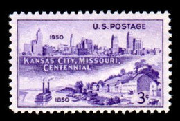 USA, 1950, Scott #994, Missouri Centennial, Images Of Kansas City, 3c,  MNH, VF - Nuevos