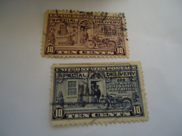 UNITED STATES USED  2  STAMPS  SPECIAL DELIVERY - Sin Clasificación