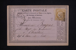 FRANCE - Cérès 15ct Losange Ambulant EP2° Sur Carte Précurseur Pour Chartres En 1876 - L 128396 - Vorläufer