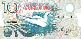 SEYCHELLES 10 RUPEES BLUE BIRD FRONT WOMAN BACK VF P.28a ND(1983) READ DESCRIPTION !! - Seychelles
