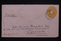 INDES ANGLAISES- Entier Postal Type Victoria Pour La Suisse En 1896 - L 128414 - 1882-1901 Empire