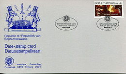 South Africa Bophuthatswana - Date-stamp Card - Stempelkarte - Pretoria EXPO, Leopard Head - Bophuthatswana