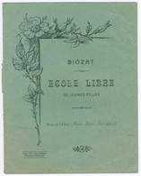 Protège Cahier - Biozat - Ecole Libre De Jeunes Filles - Protège-cahiers