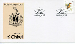 South Africa Ciskei - Date-stamp Card - Stempelkarte - Stylized Bird - Stamp Exhibition, Israphil, Tel Aviv - Ciskei