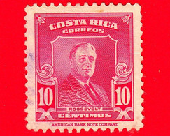 COSTA RICA - Usato - 1947 - Franklin D. Roosevelt (1882-1945) - 10 - Costa Rica