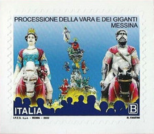 2022 - ITALIA - PROCESSIONE DELLA VARA E DEI GIGANTI DI MESSINA - NUOVO SINGOLO - 2021-...: Mint/hinged