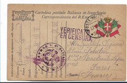 Alb048 / ALBANIEN - Ital. Feldpost 1916, Auf Ital./franz. Feldpostkarte Nach Paris - Albania