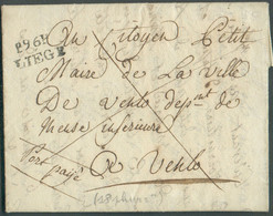 LAC De Liège Le 18 Pluviose AN 10 (7 Février 1802) Avec Griffe Noire P 96 P LIEGE En Port Payé Vers Venlo - Demande De C - 1794-1814 (Periodo Frances)