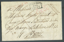 LAC De Liège Le 1 Septembre 1825 Avec Griffe Rouge Cursive P  P LIEGE En Port Payé + Griffe Rouge L.P.B.2.R. Et Griffe E - 1815-1830 (Periodo Holandes)
