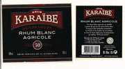 Etiquette RHUM  Blanc Agricole 50° - KARAIBE - GUADELOUPE - Sélection Leader Price - - Rhum