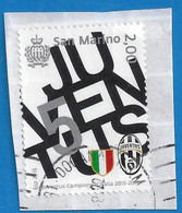 2016 - SAN MARINO - JUVENTUS CAMPIONE D'ITALIA 2015/16 - USATO SU FRAMMENTO - Used Stamps