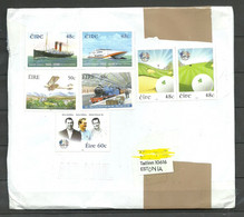 IRLAND IRELAND 2022 Self-made Cover To Estonia Stamps Remained Uncancelled! Transport Golf Etc - Brieven En Documenten