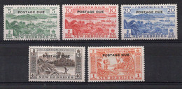 Nouvelles HEBRIDES Timbres Taxe N°41* à 45* Neufs Charnières TB Cote 28.00€ - Segnatasse