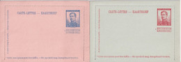 BELGIQUE - 1912/1913 - 2 CARTES-LETTRE ENTIER POSTAL TYPE ALBERT 1° - Mi. K18 + K21 - Letter-Cards