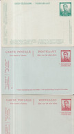 BELGIQUE - 1912/1913 - 3 CARTES  ENTIER POSTAL TYPE ALBERT 1° - Mi. P59+P60+P61 - Postkarten 1909-1934