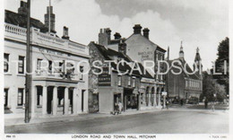 LONDON ROAD AND TOWN HALL MITCHAM OLD R/P POSTCARD LONDON - London Suburbs