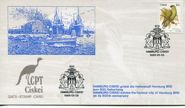 South Africa Ciskei - Date-stamp Card - Stempelkarte - 800th Birthday Of Hamburg, Germany Heraldic - Ciskei