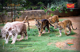 India 2022 Nandankanan Zoological Park , International Tiger Day,  (4/5) Postcard , MNH(**) Inde Indien - Brieven En Documenten