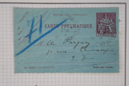 BB9 FRANCE TELEGRAPHE    BELLE CARTE  ENTIER PNEUMATIQUE   1907 PARIS +AFFRANC. INTERESSANT+ - Pneumatische Post