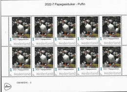 Nederland 2022-7 Vogels - Birds Papegaaiduiker - Puffin  Vel-sheetlet    Postfris/mnh/sans Charniere - Nuevos
