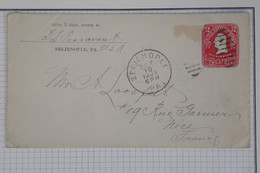 BB9 ETATS UNIS  BELLE   LETTRE ENTIER A LA FOURMI !! HUMOUR !!! 1906 ZELIENIOPLE A NICE  FRANCE+ +AFFRANCH. INTERESSANT - Storia Postale