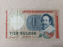 Billete De Holanda De 10 Gulden, Año 1953 - [3] Uitgaven Van Het Ministerie Van Oorlog