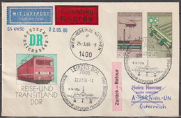 DDR Ganzsache 1985  Nr.U3 Luftpost Leipzig - Wien Vereinte Nationen Ankunftstempel ( D 3577 ) - Buste - Usati