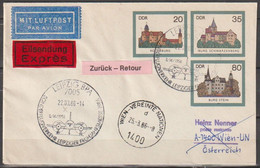 DDR Ganzsache 1985  Nr.U2 Luftpost Leipzig - Wien Vereinte Nationen Ankunftstempel ( D 3613 ) - Buste - Usati