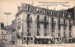 88-PLOMBIERES-LES-BAINS- HÔTEL RESTARANT CURIN PLACE DE L'EGLISE - Plombieres Les Bains