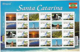 Brazil 2009 Complete Sheet Personalized Stamp Turistical Sights Santa Catarina 260 Years Parish São José Da Terra Firme - Personalizzati