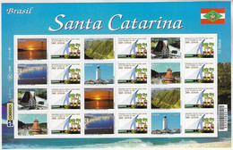 Brazil 2009 Complete Sheet Personalized Stamp Turistical Sights Santa Catarina 260 Years Parish São José Da Terra Firme - Personnalisés