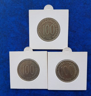 Coins Yugoslavia Lot Of 3 Coins  100 DINARA  1986-87-88 VF - Yugoslavia